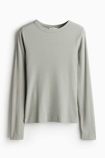 H&M Ribbed modal-blend top