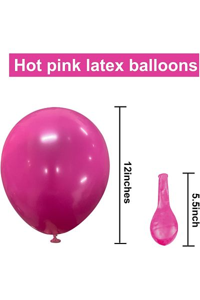Home Zone 100 Pack 12 inch Round Helium Hot Pink Balloons for Wedding