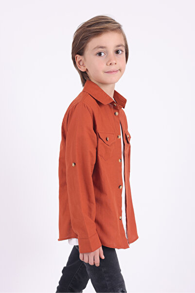 Pollito Boy's 2-Pocket Cotton Tile Shirt T-Shirt Set of 2