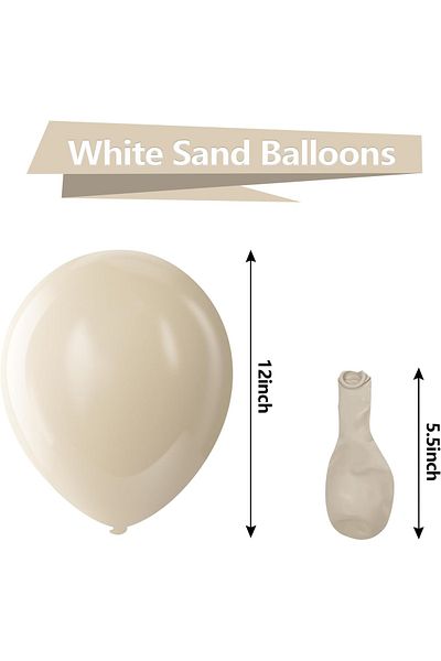 Home Zone 100 Pack 12 inch Round Helium Sand White Balloons for Birthday