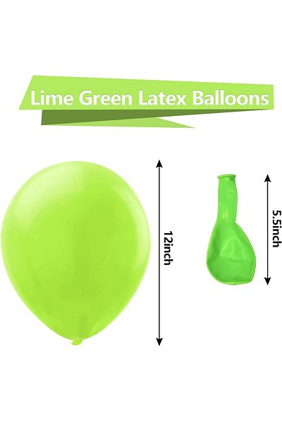 Home Zone 100 Pack 12 inch Lime Green Balloons Round Helium