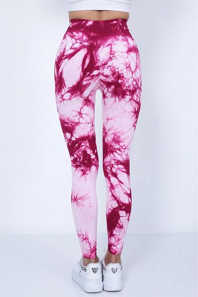 Koza Butik Strângere de fitness pentru femei cu talie înaltă cu model Tie Dye 16160 0031-25