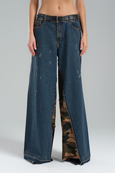 tw3 Blugi largi cu garnitură de camuflaj
