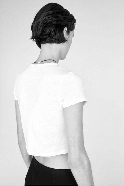 H&M Cropped embellished T-shirt