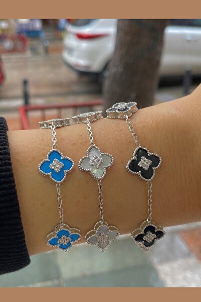 Erer Gümüş Gümüş taşlı yonca model bileklik nz562d32