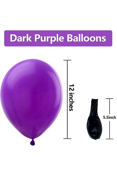 Home Zone 100 Pack 12 inch Round Helium Dark Purple Balloons for Wedding