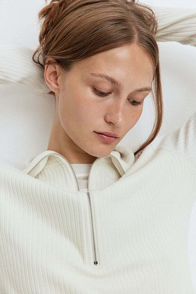 H&M Rib-knit zip-top top