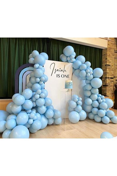 Home Zone 100 Pack 12 inch Round Helium Pastel (Sky) Blue Balloons