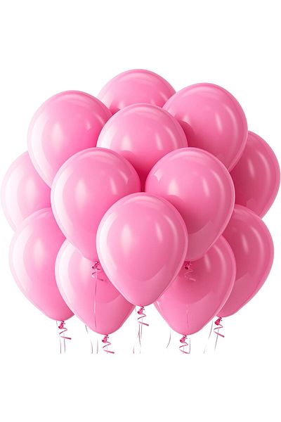 Home Zone 100 Pack 12 inch Round Helium Pink Balloons for Birthday