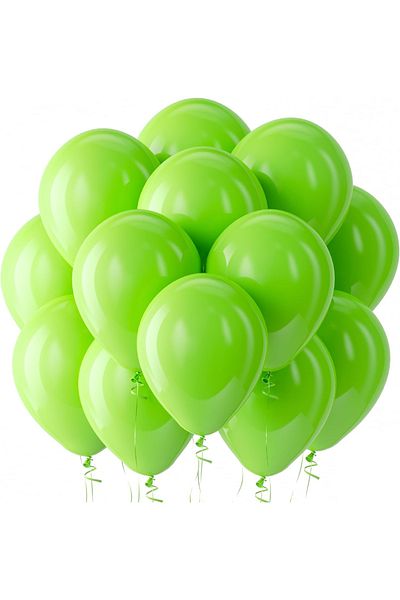 Home Zone 100 Pack 12 inch Lime Green Balloons Round Helium