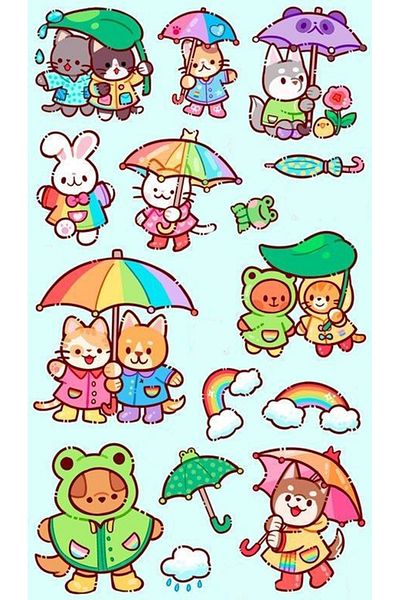 Sticksy Cute Animalssticker Phone Laptop Notebook Tablet Notebook Flask Sticker Sticker St1010