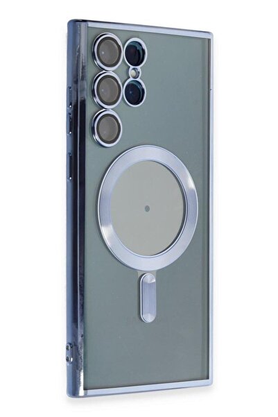 UnDePlus Samsung Galaxy S23 Ultra Kılıf Magsafe Kamera Lensli Korumalı Şeffaf Silikon Kapak