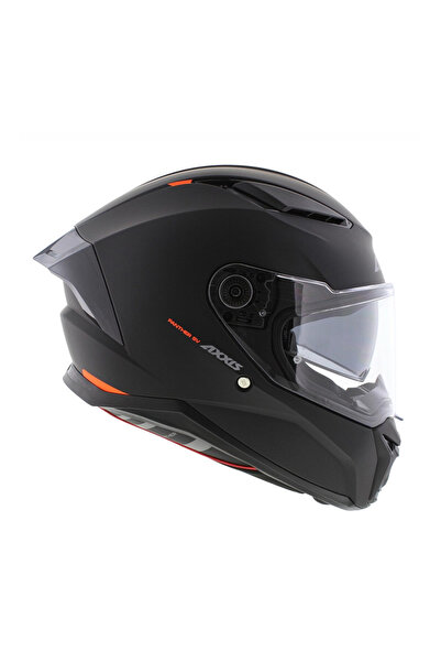 AXXIS Panther SV Solid A1 Matt Black Güneş Vizörlü Full Face Motosiklet Kaskı