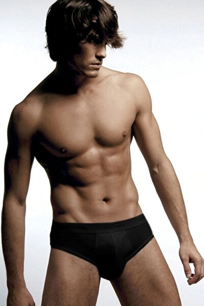 Çift Kaplan 3'lü Erkek 870 Ribana Slip Külot Siyah Abani Classic