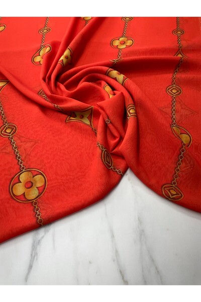 ipekkumaş قماش شيفون بنمط أورانج ليو يباع بالقطعة 1 قطعة 1 متر