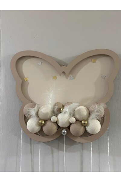 Party Partycom Kelebek Ledli,Püsküllü Bebek Yenidoğan Kapı Süsü