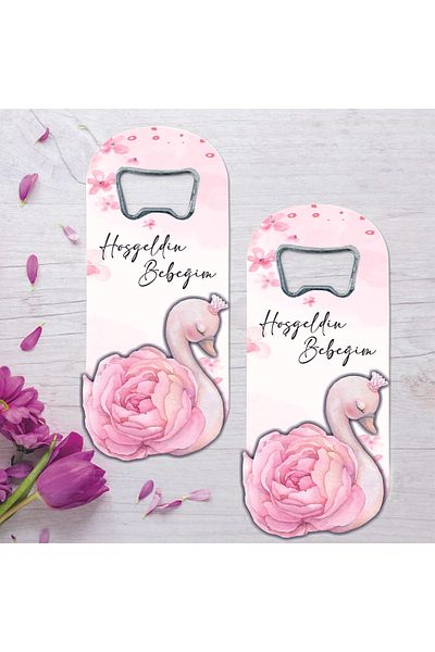 Ege ajans 10Pcs Embossing Swan Figured Baby Gift Opener Magnet