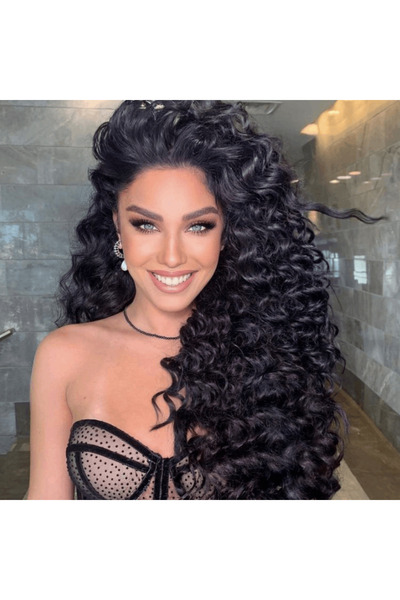 REMY HAİR Siyah Kıvırcık Tül Peruk