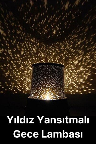 Svein Premium Işık Yansıtmalı Yıldız Projeksiyon Gece Lambası Masa Üstü Pilli ve Usb Tavan Duvar Ambiyans