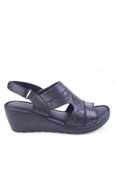 Lobeno 22-d-015 Sandale zilnice din piele anatomică cu toc pană