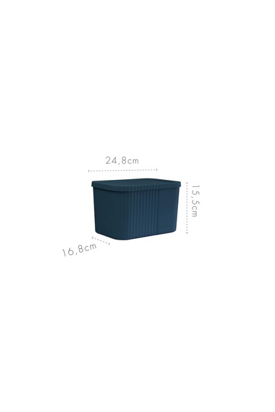 Dükkanönü 1 Piece 6 Liters Midi Multi-Purpose Storage Box with Lid - Towel, Cosmetic Personal Item Organizer