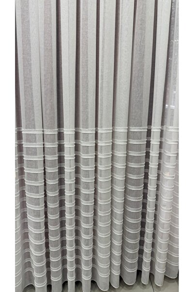 Fon Dünyası Πολυτελής λινό κουρτίνα από τούλι με φούντες (1/3 πιο συμπιεσμένη πτυχωτή)