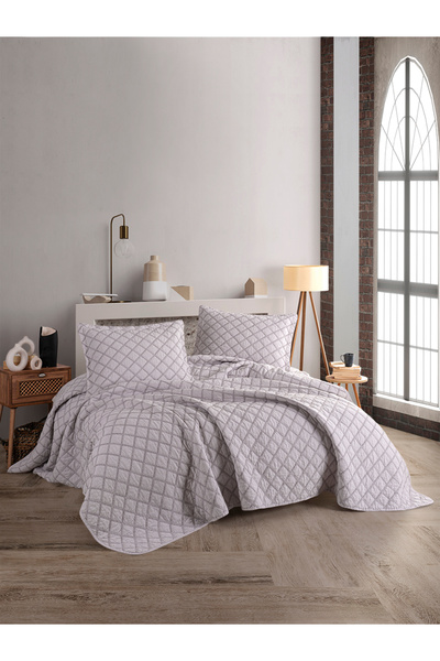 Unica Vision Pamuklu Yatak Örtüsü Taş Rengi - 3 Parça