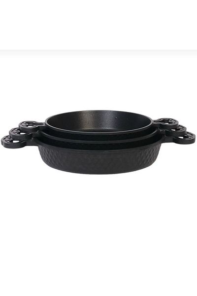 decorev Luxury 3 Piece Cast Iron Pan Pan Set 18/20/22 Cm Sinistra Fireproof Non-Stick Granite Pan Set