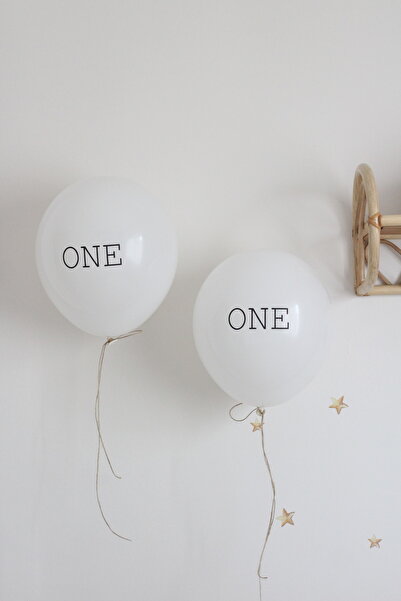 nurdesign 1 yaş balon One yazılı 5’li balon