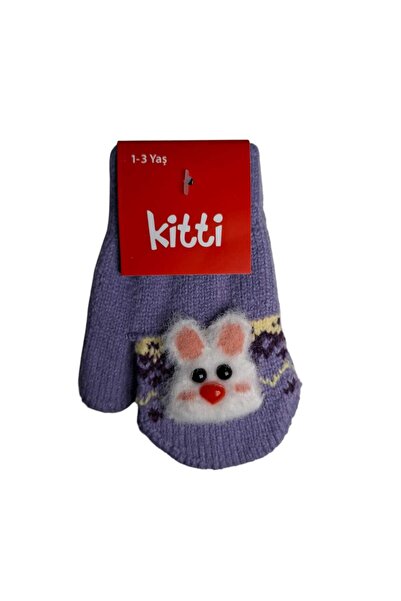 Kitti Spteks Kitti 1-3 Years Old Lilac Color Girl Mascot Knitted Gloves