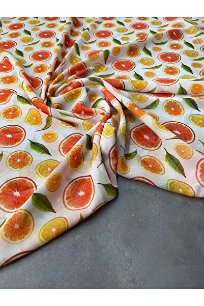 ipekkumaş Portakal Desen Elbiselik Şifon Kumaş Ürünümüz Adet Olarak Satılır 1...