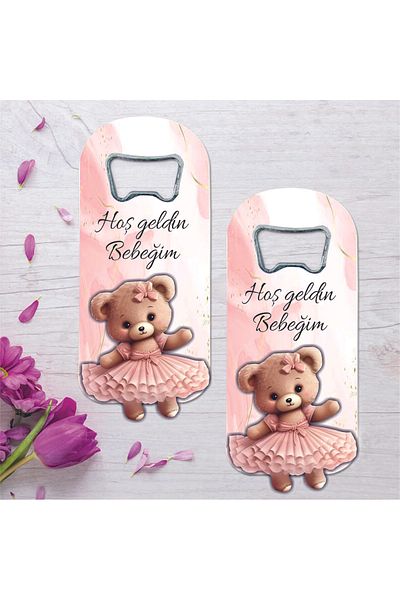 Ege ajans 10Pcs Embossing Bear Figured Baby Gift Opener Magnet