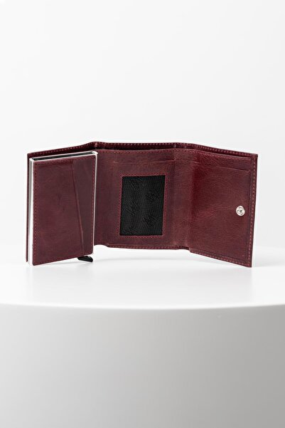 BAYDERİ Vances Crazy Genuine Leather Mechanized Wallet