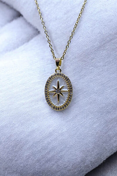 takimaster قلادة بوصلة من حجر الزركون من الفولاذ المقاوم للصدأ 316L باللون ال...