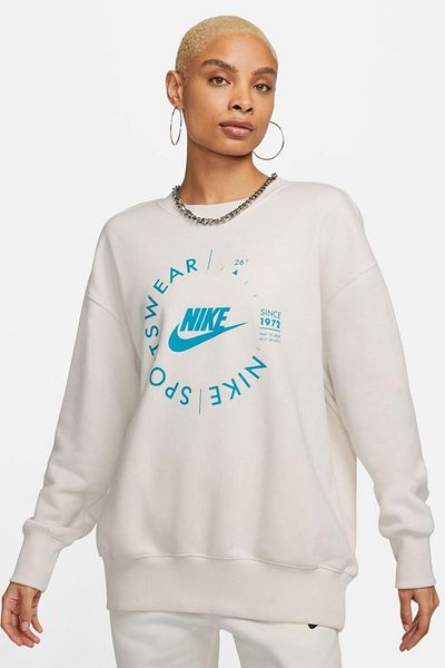 Nike Sportswear Utility Graphic Γυναικεία Κρέμα Φούτερ Oversize