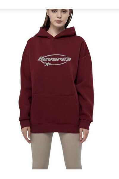 KOZİA OUTDOORS Hanorac unisex oversize cu glugă malkoçbey burgundy