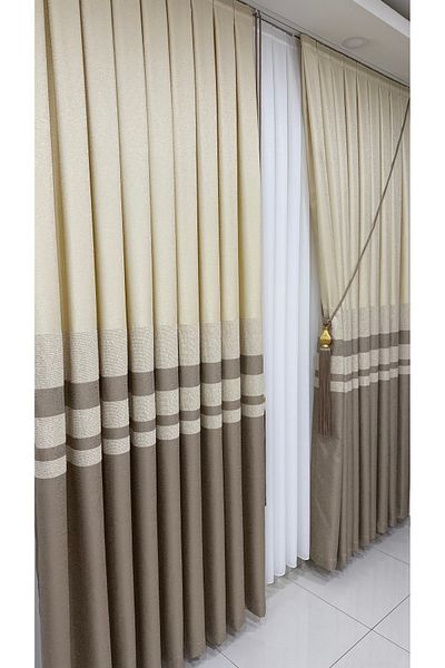 Fon Dünyası Single Wing Luxury Cream Cappuccino Clipboard Background Curtain