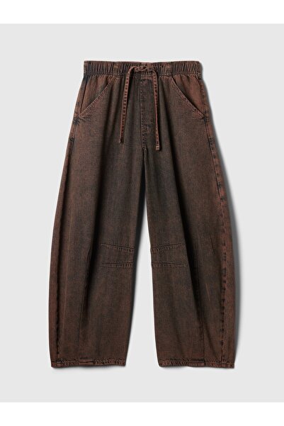 GAP Kadın Kahverengi Mid Rise Horseshoe Jean Pantolon