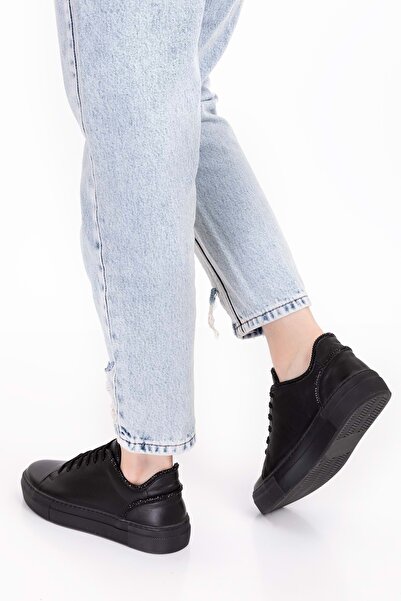 Gondol Hakiki Deri Taş Detay Anatomik Taban Spor Ayakkabı Als.1358