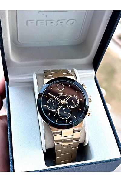 FERRO 30 Mt Water Resistant Steel Cord No Darkening Color Throwing Men's Wrist Watch Vs.Blkt.0045