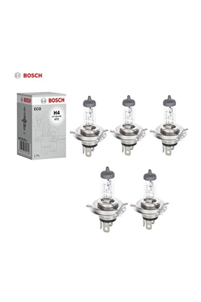 Bosch 5 Adet Bosch H4 Soket 55w 12 Volt Sis Far Ampülü Beyaz