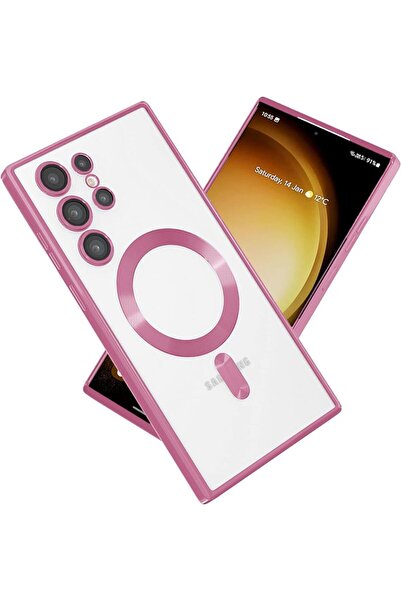 UnDePlus Samsung Galaxy S24 Ultra Kılıf Şeffaf Magsafe Lens Korumalı Mat Kros...