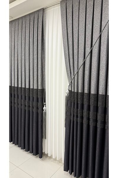 Fon Dünyası Luxury Clipboard Background Curtain Grey Anthracite (Single Wing)