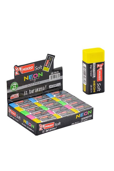 Mikro 4pcs Colorful Neon Eraser 2b-30