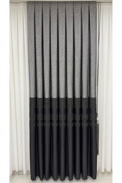 Fon Dünyası Luxury Clipboard Background Curtain Grey Anthracite (Single Wing)