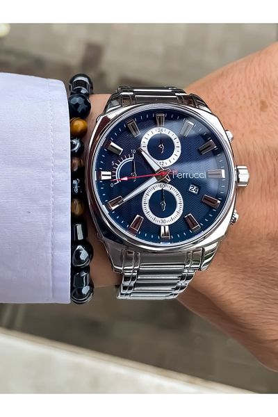 Ferrucci Men's Watch Steel 3Atm 2 Years Warranty Bracelet Gift