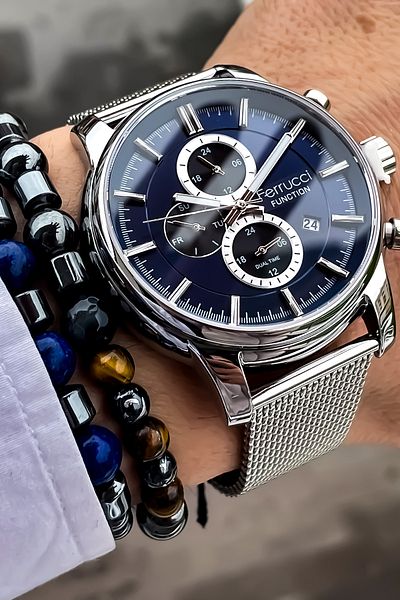 Ferrucci Men's Watch, All F. Active, Steel, 2 Years Warranty, Bracelet Gift