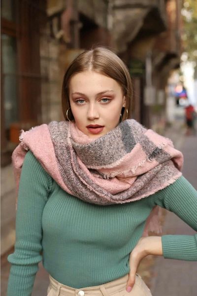 EKstore Women's Boucle Shawl Scarf