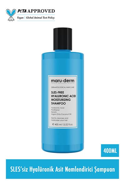 Maru.Derm Maruderm Sles-Free Hyaluronic Acid Moisturizing Shampoo 400 ml |   Sulfate-Free,Salt-Free,Vegan Shampoo