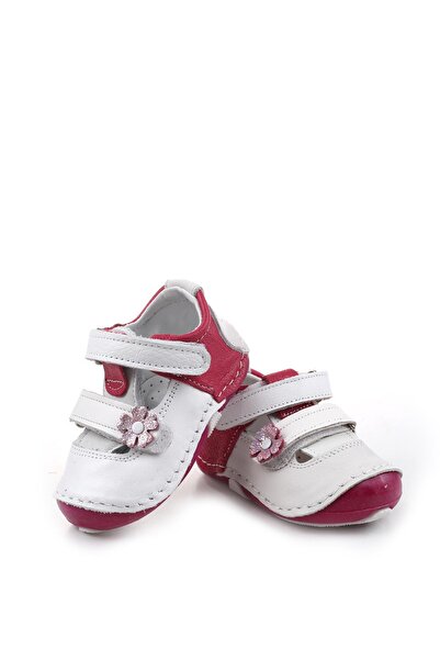 Walkenzo 3938 Rahat Ortopedik Taban Deri Ilk Adım Kız Bebek Ayakkabısı